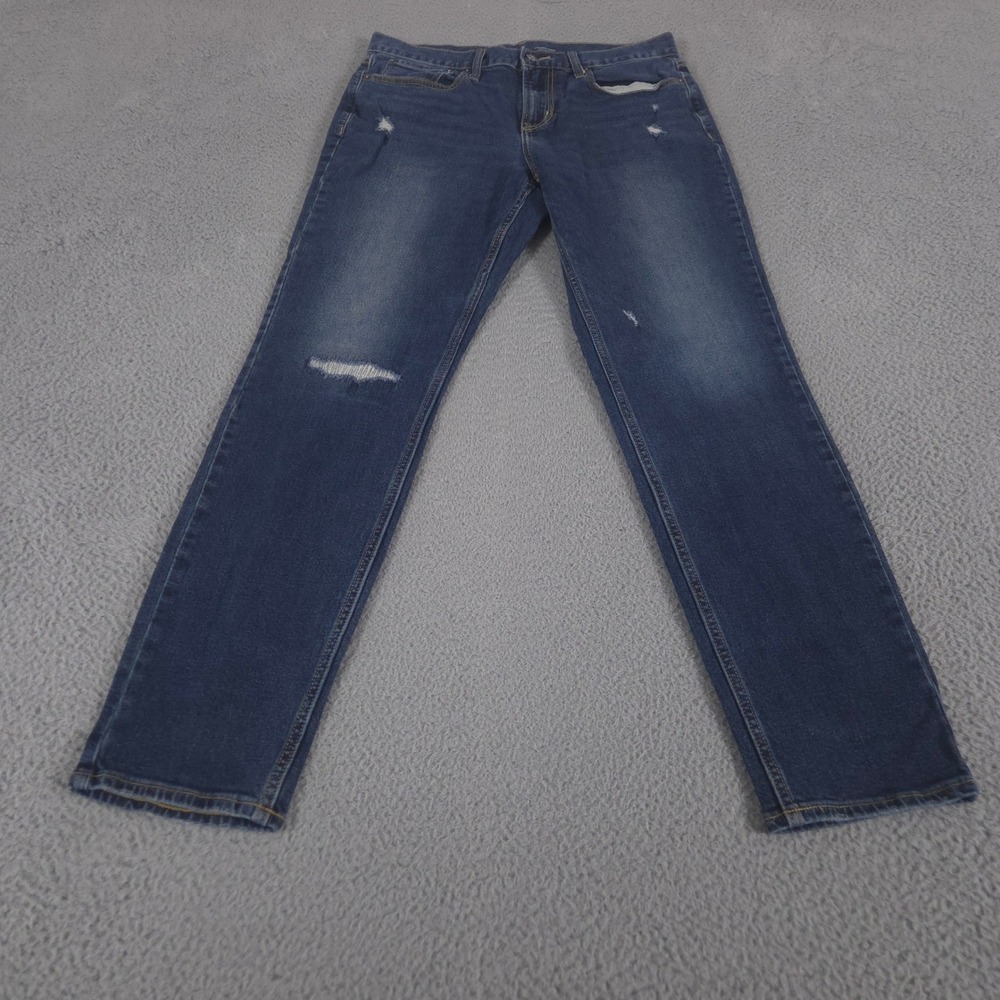 Old Navy Jeans Mens 33x34 Blue Athletic Taper Built-In Flex Ripped Denim Preppy